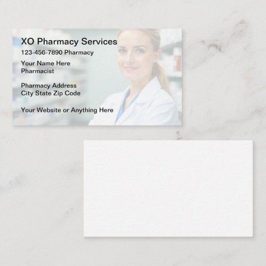 Design der Visitenkarten von Pharmacy Pharmaceutic Visitenkarte (Vorne/Hinten)