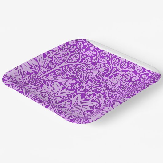 Design der Vögel und Kaninchen, farbenfrohe Lavend Pappteller (Gewinkelt)