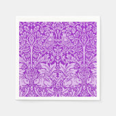 Design der Vögel und Kaninchen, farbenfrohe Lavend Serviette (Vorderseite)