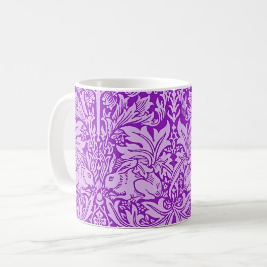 Design der Vögel und Kaninchen, Lavendelfarbe, Kaffeetasse (Vorderseite Links)