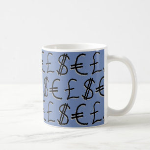 Design der Währungssymbole Kaffeetasse