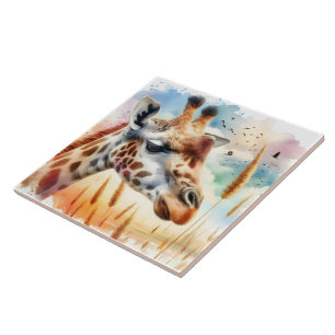 Design der Wasserfarben Giraffe Tiles Fliese