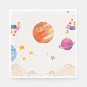 Design der Wasserfarben im Weltraum - Licht Serviette