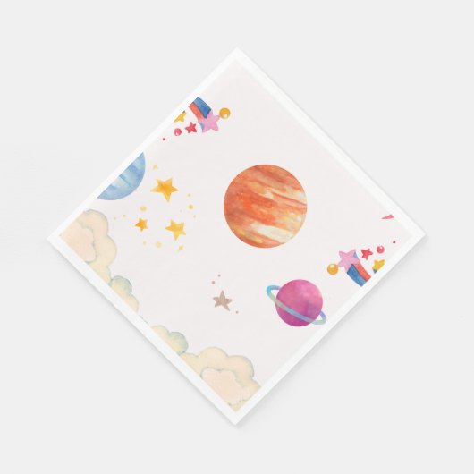 Design der Wasserfarben im Weltraum - Licht Serviette (Ecke)