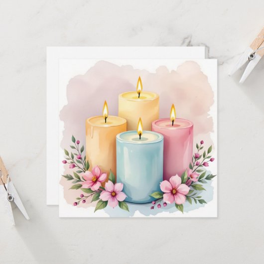 Design der Wasserfarbenkerne Karte (Vorderseite/Rückseite Beispiel)