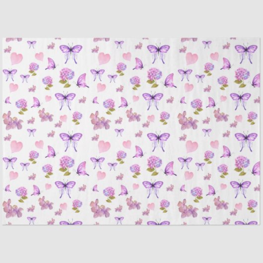 Design der Wasserfarbenserie Hydrangea 10 Seidenpapier (Vorderseite)