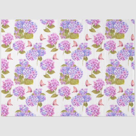 Design der Wasserfarbenserie Hydrangea 13 Seidenpapier (Vorderseite)