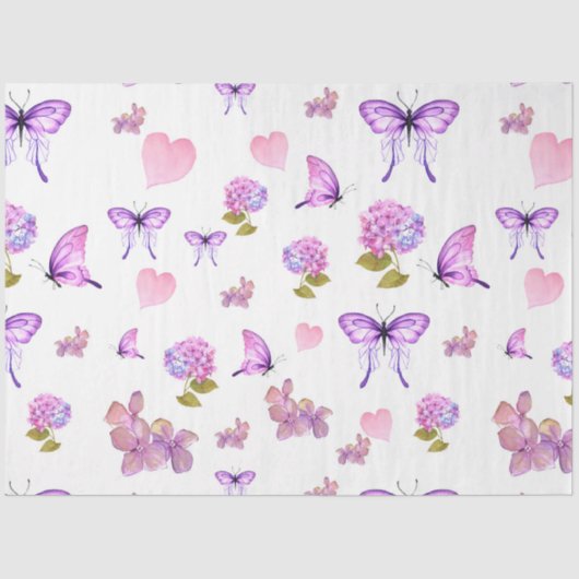 Design der Wasserfarbenserie Hydrangea 9 Seidenpapier (Vorderseite)