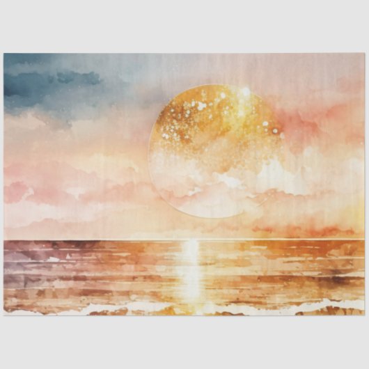 Design der Watercolor-Sonnenuntergänge 1 Seidenpapier (Vorderseite)