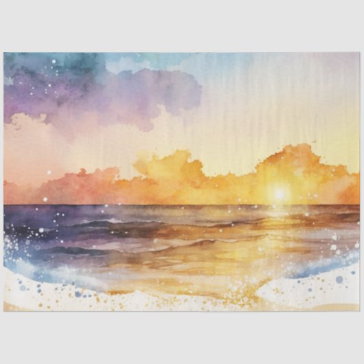Design der Watercolor-Sonnenuntergänge 2 Seidenpapier (Vorderseite)