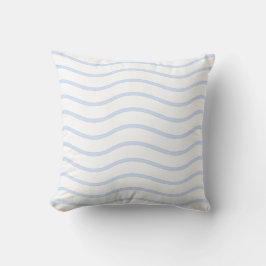 Design der Wavy Lines von White & Baby Blue Pastel Kissen