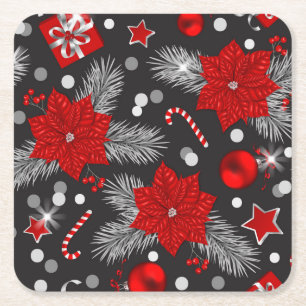 Design der Weihnachtsdekoration Rechteckiger Pappuntersetzer