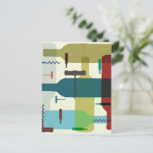 Design der Weinflaschen Postkarte (Stehend Vorderseite)