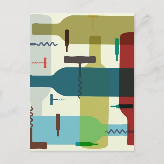 Design der Weinflaschen Postkarte (Vorderseite)