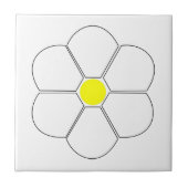 Design der weißen Blume Fliese (Vorderseite)