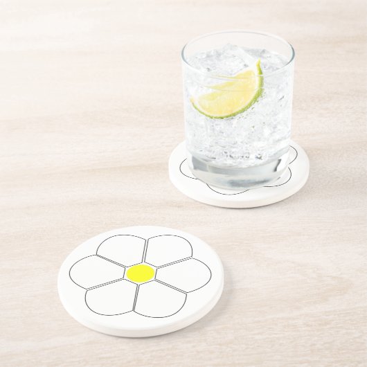 Design der weißen Blume Getränkeuntersetzer (Seite)