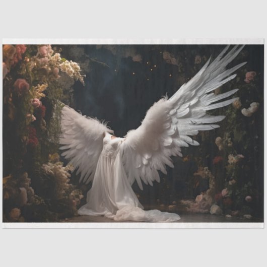 Design der weißen Engel-Serie 12 Seidenpapier (Vorderseite)