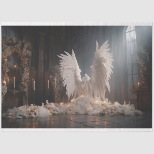 Design der weißen Engel-Serie 1 Seidenpapier (Vorderseite)