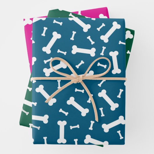 Design der weißen Hundeknochen Geschenkpapier Set (Beispiel)
