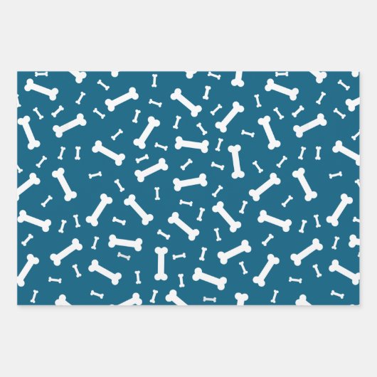 Design der weißen Hundeknochen Geschenkpapier Set (Vorderseite)