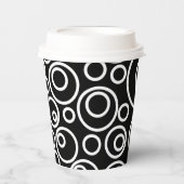 Design der weißen Kreise auf schwarz Pappbecher (Vorderseite)