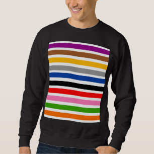 Design der weißen mehrfarbigen Streifen Sweatshirt