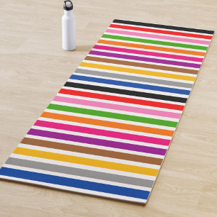 Design der weißen mehrfarbigen Streifen Yogamatte