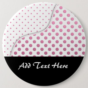 Design der weißen Polka-Dot-Muster in süß rosa und Button