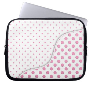 Design der weißen Polka-Dot-Muster in süß rosa und Laptopschutzhülle