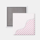 Design der weißen Polka-Dot-Muster in süß rosa und Magnet (Vorderseite/Rückseite)