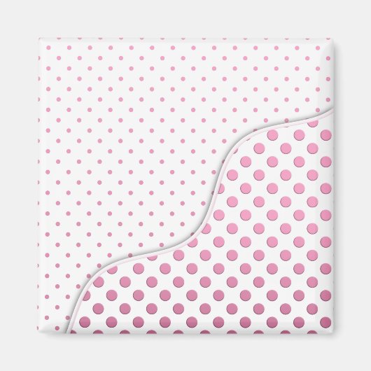 Design der weißen Polka-Dot-Muster in süß rosa und Magnet (Vorne)