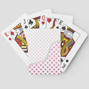 Design der weißen Polka-Dot-Muster in süß rosa und Spielkarten
