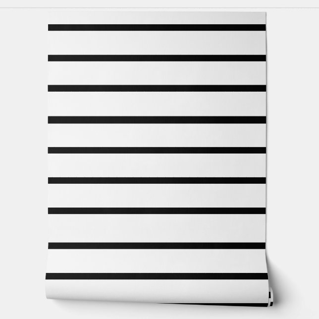 Design der weißen und schwarzen Streifen Tapete (Abrollen)