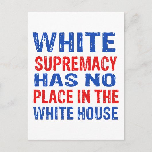 Design der weißen Vorherrschaft Postkarte (Vorderseite)