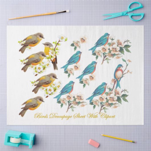 Design der Wild Bird-Serie 8 Seidenpapier (Basteln)