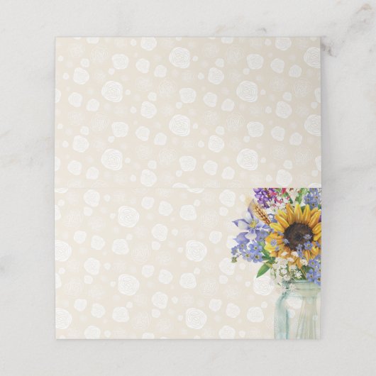 Design der wild lebenden Blume, Platzkarten (Außenseite Aufgefaltet)