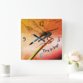 * Design der "Wüstendragonfly", Quadratische Wanduhr (Zuhause)