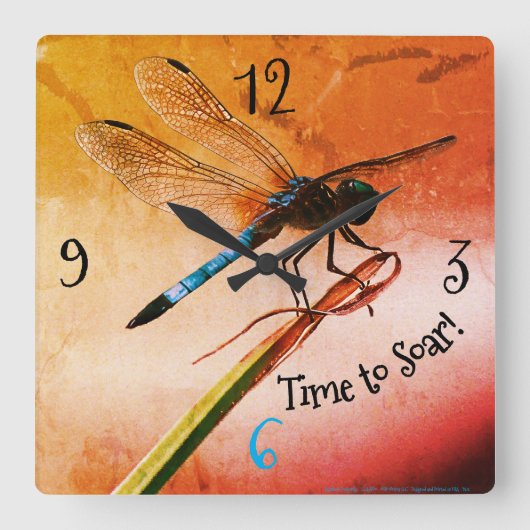 * Design der "Wüstendragonfly", Quadratische Wanduhr (Vorderseite)