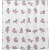 Design der Yoga-Posen für Einhorn Duschvorhang (Vorderseite)