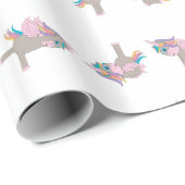 Design der Yoga-Posen für Einhorn Geschenkpapier (Rolleneckpunkt)