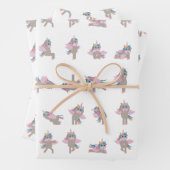Design der Yoga-Posen für Einhorn Geschenkpapier Set (Beispiel)