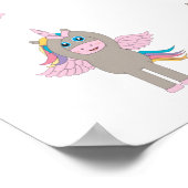 Design der Yoga-Posen für Einhorn Poster (Ecke)