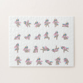 Design der Yoga-Posen für Einhorn Puzzle