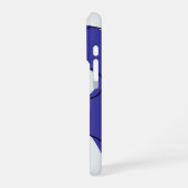 Design der zeitgemäßen blauen und weißen Flüssigke iPhone Hülle (Linke Seite)