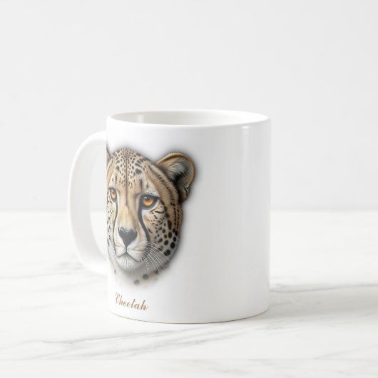 Design der zweiseitigen Cheetah Coffee Tasse (Vorderseite Links)