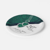 Design des 20. Smaragdgrünen Hochzeitstils Pappteller (Schrägansicht)