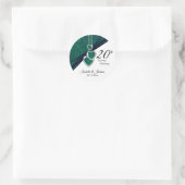 Design des 20. Smaragdgrünen Hochzeitstils Runder Aufkleber (Tasche)