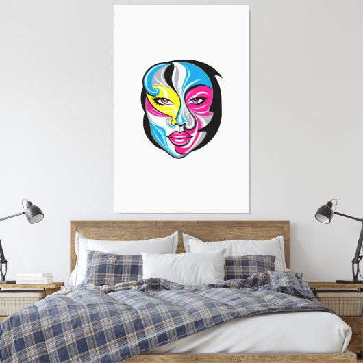 Design des abstrakten Face Art Logos Leinwanddruck (Insitu (Schlafzimmer))