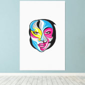 Design des abstrakten Face Art Logos Leinwanddruck (Insitu (Holzboden))