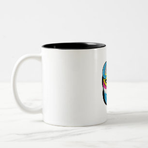 Design des abstrakten Face Art Logos Zweifarbige Tasse